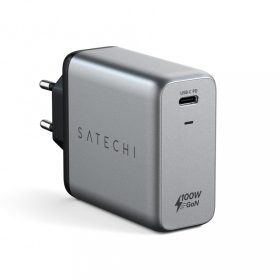   Satechi 100W USB-C PD Wall Charger Gallium Nitride (GaN) charging - asztroszürke