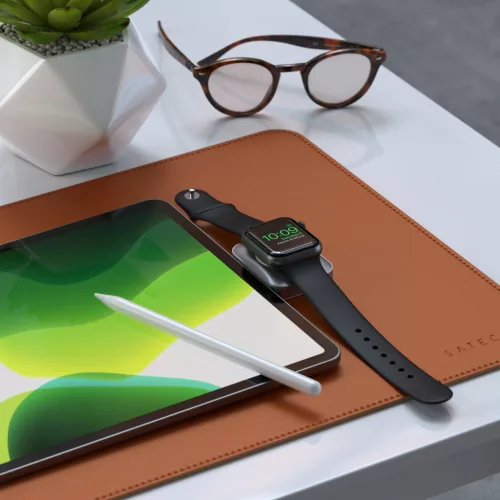 Satechi USB-C 2 in 1 Wireless charging dock for Apple watch and Airpods - Silver