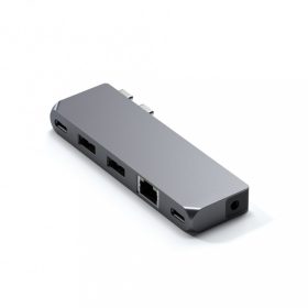   Satechi Aluminium Pro Hub Mini (1xUSB4 96W up to 6K 60Hz display output, 2 x USB-A 3.0, 1xEthernet, 1xUSB-C, 1xAudio) - Space Grey