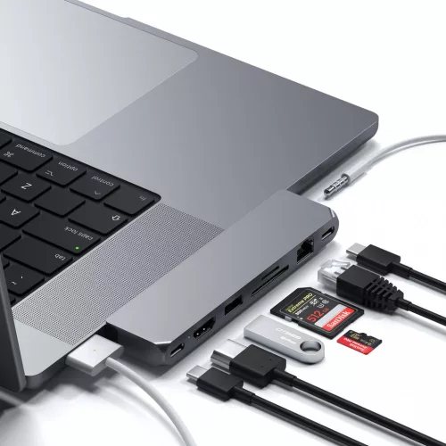 Satechi Pro Hub Max (1xUSB4,1x HDMI 4K 60Hz,1xUSB-A3.0,1x micro/SD,1xEthernet,1xUSB-C,1xAudio) - Space Grey