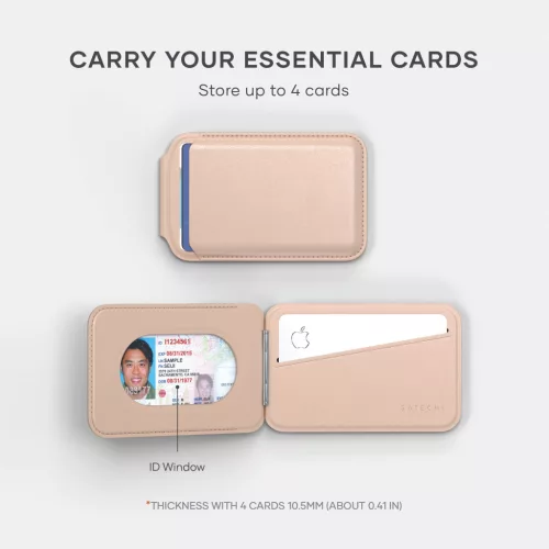 Satechi Vegan-Leather Magnetic Wallet Stand (iPhone 12/13/14/15 all models) - Desert Rose