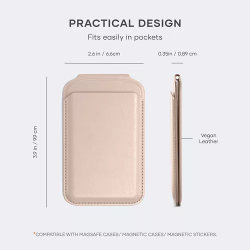 Satechi Vegan-Leather Magnetic Wallet Stand (iPhone 12/13/14/15 all models) - Desert Rose
