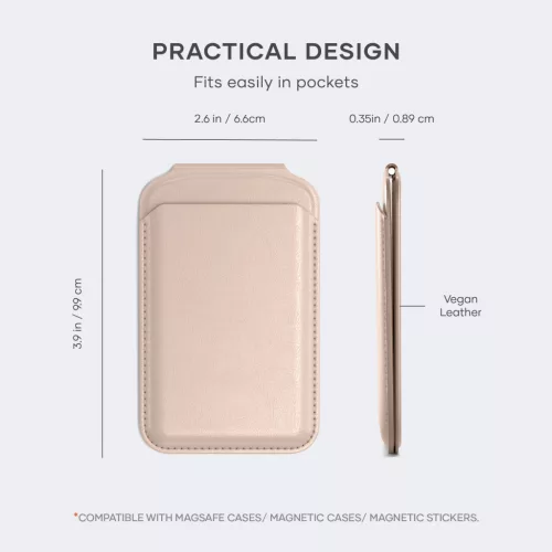 Satechi Vegan-Leather Magnetic Wallet Stand (iPhone 12/13/14/15 all models) - Desert Rose