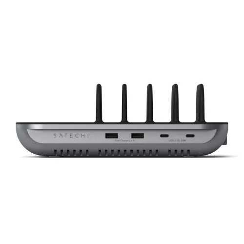 Satechi Dock 5 Multi device charging station with EU plug (2xUSB-C PD 20 W, 2x USB-A 12W, Wireless) - Space Grey