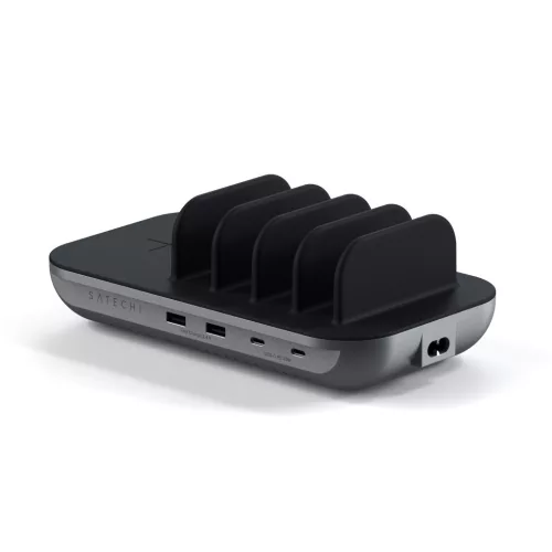 Satechi Dock 5 Multi device charging station with EU plug (2xUSB-C PD 20 W, 2x USB-A 12W, Wireless) - Space Grey