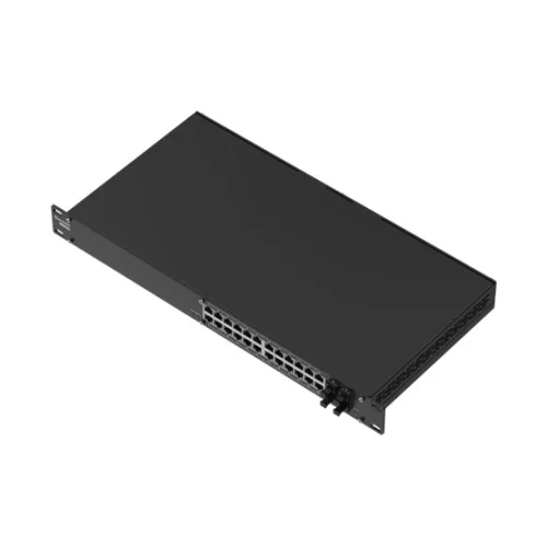 Teltonika 24x GbE + 4x SFP PoE switch, ipari, rackbe szerelhető