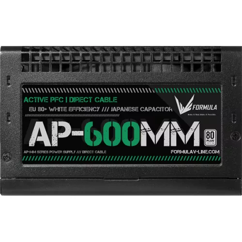 Formula Tápegység 600W - AP-600MM (80 Plus, Aktív PFC, 12cm)
