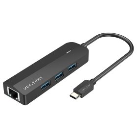 Vention USB-C -> USB3.0*3/Micro USB-B/RJ45 0,15m, Hub