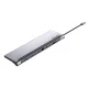 Vention USB-C -> HDMI/VGA/USB-C Gen 1/USB 3.0x2/USB 2.0/RJ45/SD/TF/TRRS 3.5mm/PD 0,25m (11 az 1-ben, szürke, fémszerű), Dokkoló