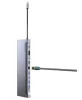 Vention USB-C -> HDMI/VGA/USB-C Gen 1/USB 3.0x2/USB 2.0/RJ45/SD/TF/TRRS 3.5mm/PD 0,25m (11 az 1-ben, szürke, fémszerű), Dokkoló