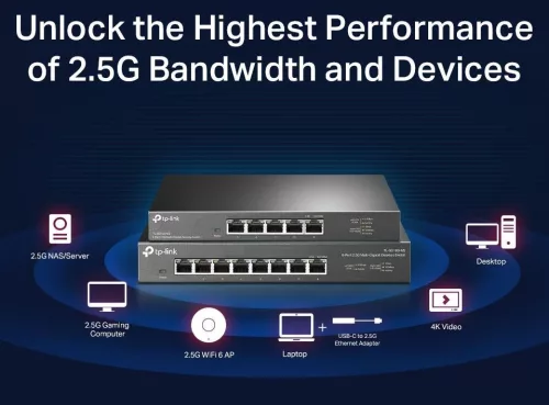 TP-LINK SWITCH TL-SG108-M2 8-Port 2.5G Multi-Gigabit Desk