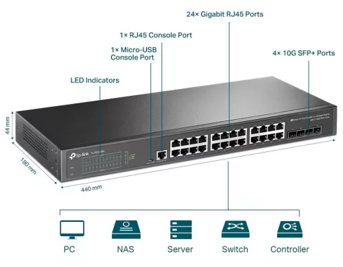 TP-LINK SWITCH TL-SG3428X JetStream 24Port Gigabit L2+