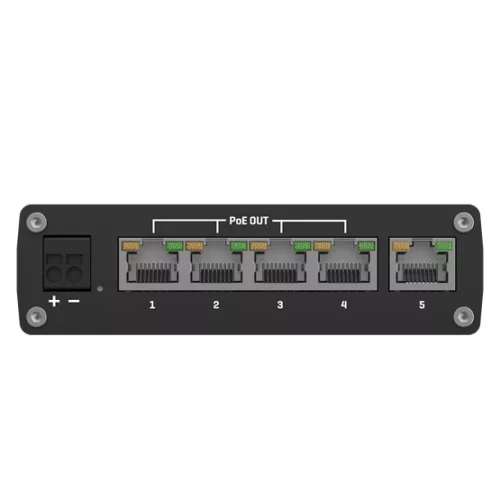 Teltonika 5 portos Gigabit PoE switch, 4 PoE port, 60W, 12/24V
