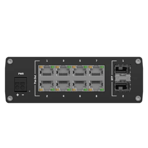 Teltonika 10 portos Ipari gigabit switch, PoE támogatás