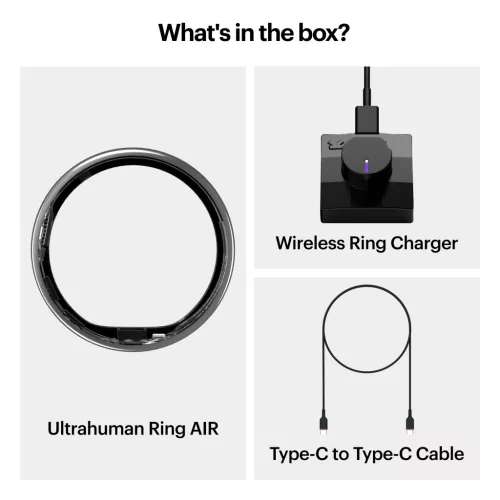 Ultrahuman Ring Air - Smart Ring, Charger, USB Cable / Size-07- Air_Silver