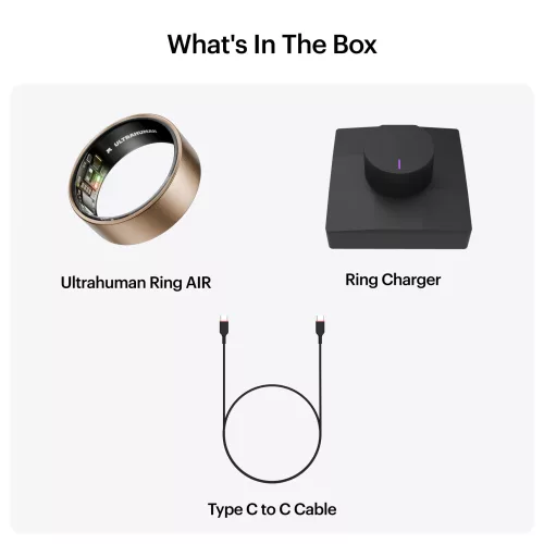 Ultrahuman Ring Air - Smart Ring, Charger, USB Cable / Size-13- Brushed_Rose_Gold