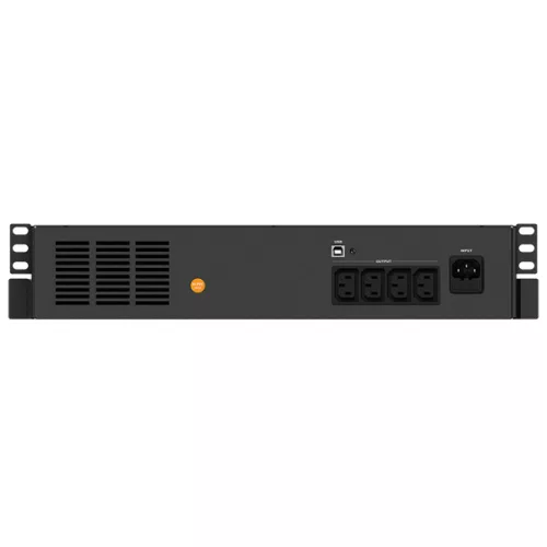 NJOY Szünetmentes 800VA - Code 600 (4 IEC C13, line-interaktív, USB menedzsment, szoftver, LCD kijelző, 2U rack)