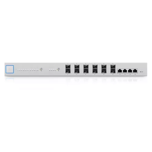 Ubiquiti UniFi Fiber Switch, 12xSFP+ port, 4x10GbE RJ45 port, redundáns táp