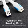 Vention USB-A 3.0/M -> Micro USB-B,  ( lapos,fekete),  0,5m, kábel