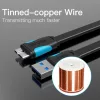 Vention USB-A 3.0/M -> Micro USB-B,  ( lapos,fekete),  0,5m, kábel