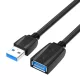 Vention USB 3.0,  (hosszabbító, fekete), 3m, kábel