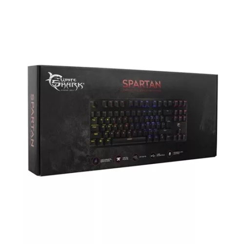 White Shark GK-1925 SPARTAN (blue switch) Mechanikus gamer billentyűzet - US layout