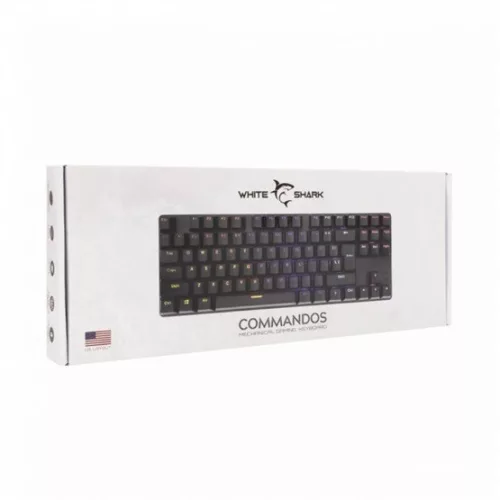 White Shark GK-2106B/R-US COMMANDOS mechanikus (Red switch) gamer billentyűzet - US layout