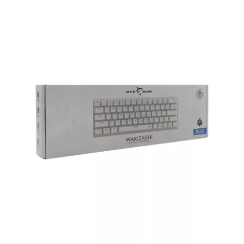 White Shark GK-002122-W/BL-US WAKIZASHI vezetékes mechanikus gamer billentyűzet - fehér - US
