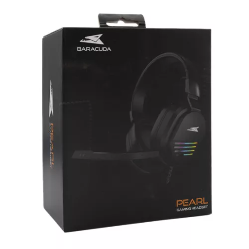 Baracuda BGH-011 PEARL gamer fejhallgató mikrofonnal - RGB - fekete