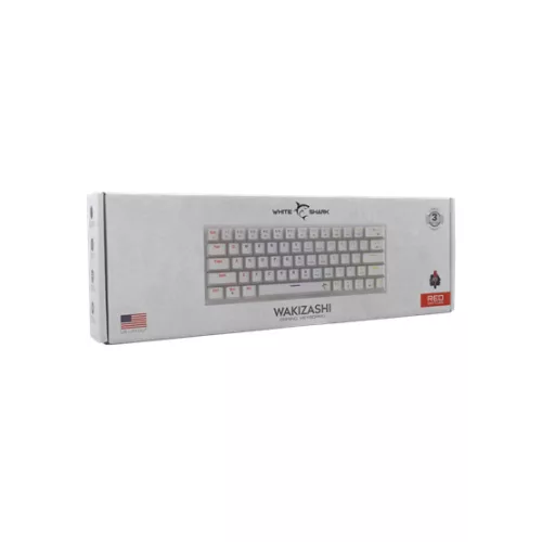 White Shark GK-002212-W/R-US WAKIZASHI vezetékes mechanikus gamer billentyűzet - fehér - US