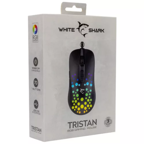 White Shark GM-9004-2 TRISTAN Vezetékes gamer egér - Fekete