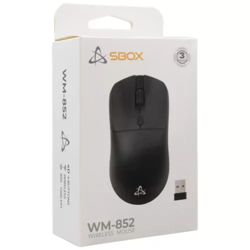 SBOX WM-852B Vezeték nélküli egér - Fekete