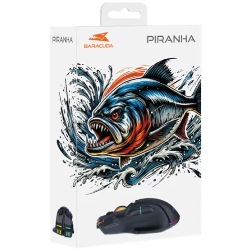 Baracuda BGM-071B PIRANHA Vezetékes gamer egér - Fekete