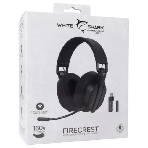 White Shark WGH-2444B FIRECREST vezeték nélküli gamer fejhallgató mikrofonnal - fekete