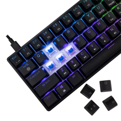 White Shark GK-004121B/BL-US SHINOBI-2 vezetékes mechanikus gamer billentyűzet - fekete - US