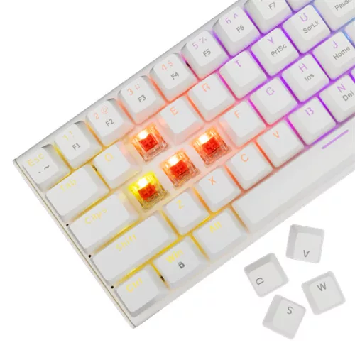 White Shark GK-002211V2-W/R-US WAKIZASHI-2 vezetékes mechanikus gamer billentyűzet - fehér - US