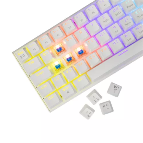 White Shark GK-002223V2-W/BL-HU WAKIZASHI-2 vezetékes mechanikus gamer billentyűzet - fehér - HU