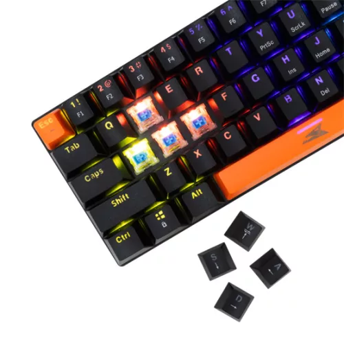 Baracuda BGK-03121B/BL-US DOLPHIN-B - Mechanikus gamer billentyűzet kék kapcsolóval - Fekete - US