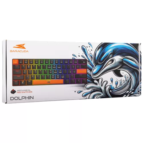 Baracuda BGK-03111B/R-US DOLPHIN-B - Mechanikus gamer billentyűzet piros kapcsolóval - Fekete - US