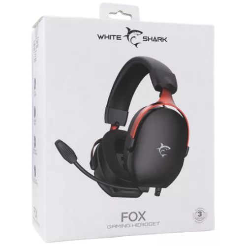 White Shark GH-2445B FOX gamer fejhallgató mikrofonnal - fekete
