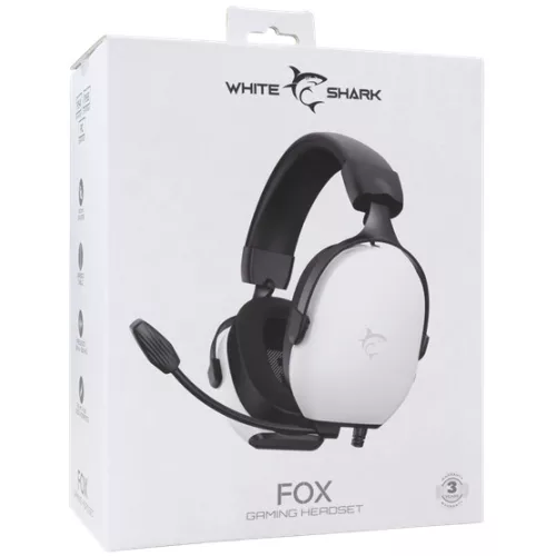 White Shark GH-2445W FOX gamer fejhallgató mikrofonnal - fehér