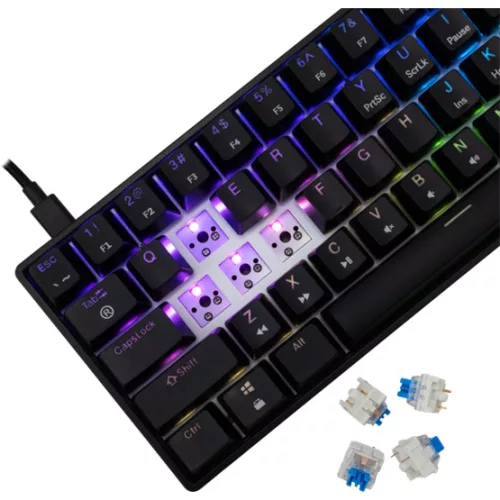White Shark GK-004123B/BL-HU SHINOBI-2 vezetékes mechanikus gamer billentyűzet - fekete - HU /kék/
