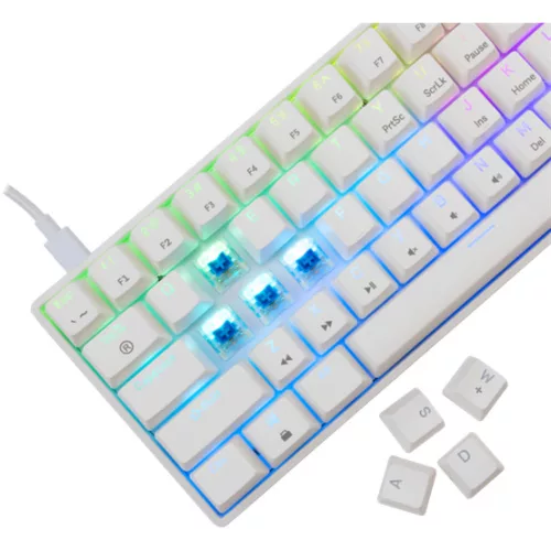 White Shark GK-004223W/BL-HU SHINOBI-2 vezetékes mechanikus gamer billentyűzet - fehér - HU /kék/
