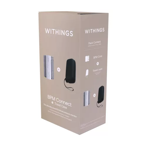 Withings Bundle Blood Pressure Monitor Connect w Wifi sync (including Travel case for BPM Connect)