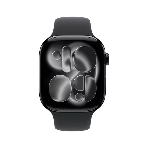 Apple Watch S11 GPS 42mm Jet Black Aluminium Case with Black Sport Band - M/L