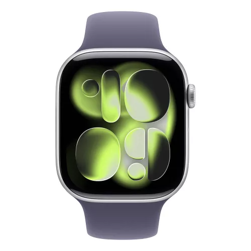 Apple Watch S11 GPS 46mm Silver Aluminium Case with Purple Fog Sport Band - M/L
