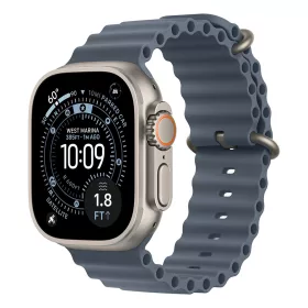   Apple Watch Ultra 3 Cellular 49mm Natural Titanium Case with Anchor Blue Ocean Band