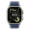 Apple Watch Ultra 3 Cellular 49mm Natural Titanium Case with Blue/Bright Blue Trail Loop - M/L