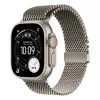 Apple Watch Ultra 3 Cellular 49mm Natural Titanium Case with Natural Titanium Milanese Loop - Medium