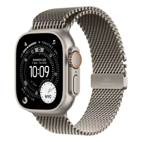   Apple Watch Ultra 3 Cellular 49mm Natural Titanium Case with Natural Titanium Milanese Loop - Large